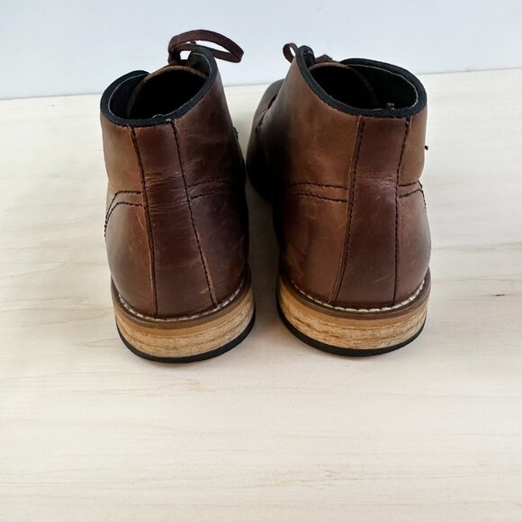 Joseph Abboud Men's Leather Shoes 8.5 D Oiled Graduated Brown Lace Up‎ Dress - Picture 5 of 11